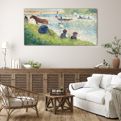 Foto op glas Een zomermiddag aan de rivier