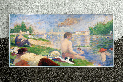 Foto op glas Zomerse ontspanning aan het water