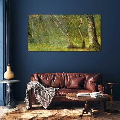 Glas foto Groen bos in het zonlicht