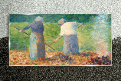 Glas foto Vrouwen werken in de tuin