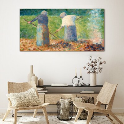 Glas foto Vrouwen werken in de tuin