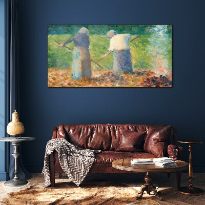 Glas foto Vrouwen werken in de tuin