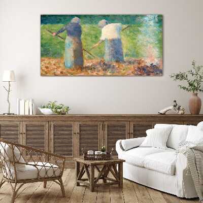 Glas foto Vrouwen werken in de tuin