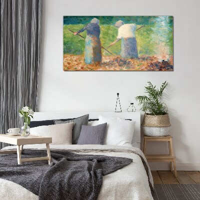 Glas foto Vrouwen werken in de tuin