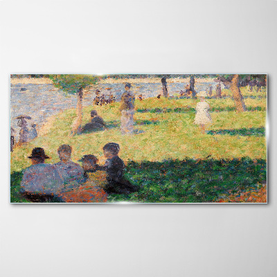 Schilderij op glas Een zomermiddag aan de rivier