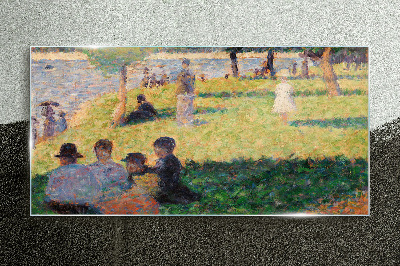 Schilderij op glas Een zomermiddag aan de rivier