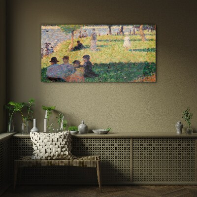 Schilderij op glas Een zomermiddag aan de rivier