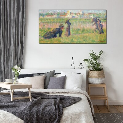 Foto op glas Een wandeling in de zon