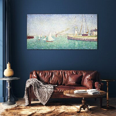 Glas foto Zeegezicht met zeilboten