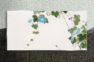 Glas foto Bloemenmotief in delicate tinten