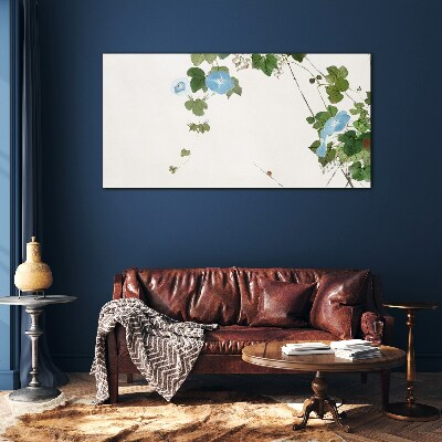 Glas foto Bloemenmotief in delicate tinten