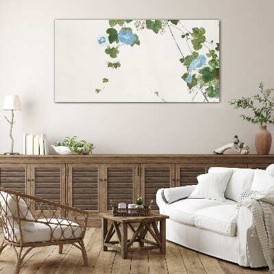 Glas foto Bloemenmotief in delicate tinten