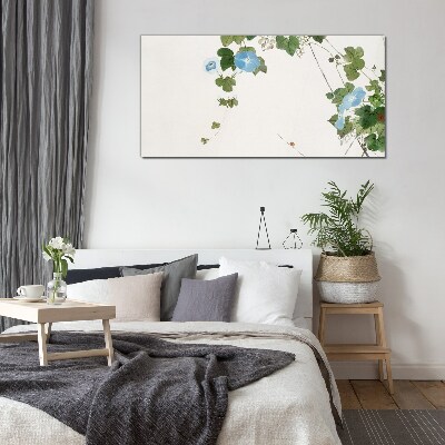 Glas foto Bloemenmotief in delicate tinten