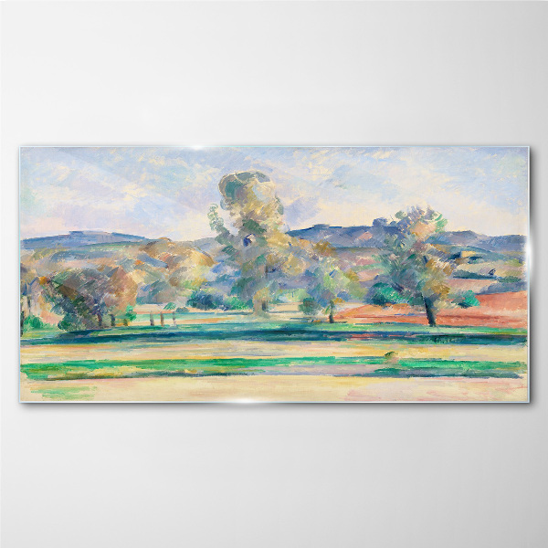 Foto op glas Lentelandschap met bomen