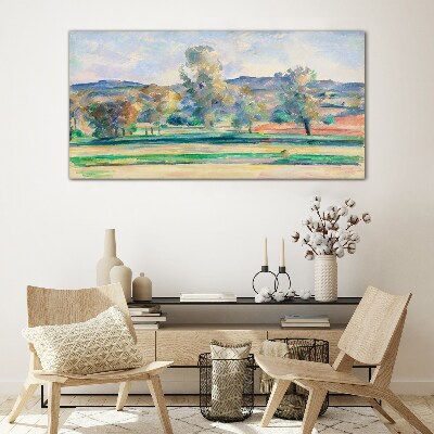 Foto op glas Lentelandschap met bomen