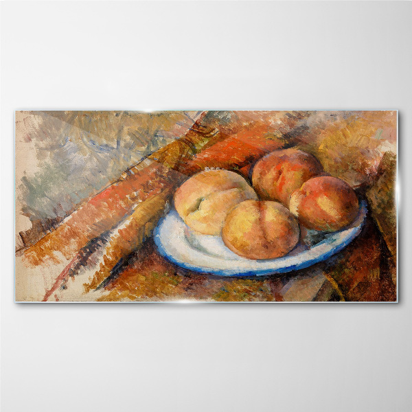 Schilderij op glas Fruittafel in pastelkleuren