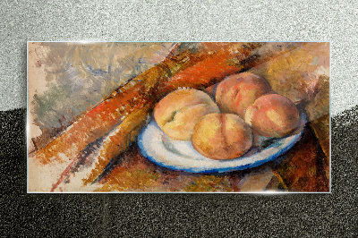 Schilderij op glas Fruittafel in pastelkleuren