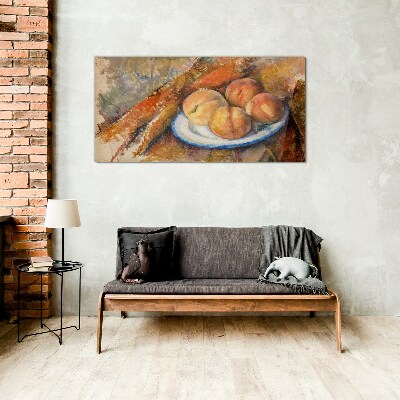 Schilderij op glas Fruittafel in pastelkleuren