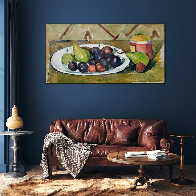 Foto op glas Fruitcompositie op een bord