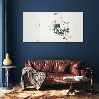 Glas foto Een bloemencompositie in delicate tinten