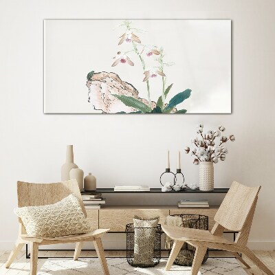 Schilderij op glas Bloemen tegen de achtergrond van de natuur