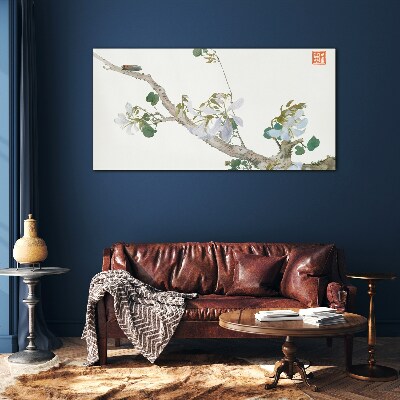 Foto op glas Bloementak met cicaden