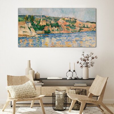 Foto op glas Landschap aan de rivier