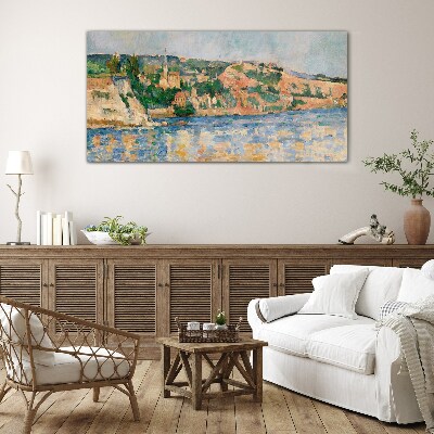 Foto op glas Landschap aan de rivier