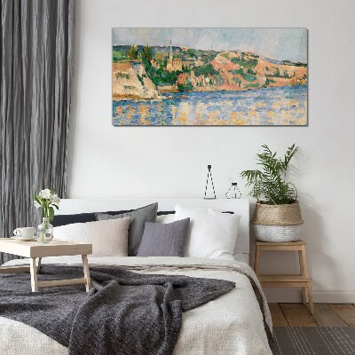 Foto op glas Landschap aan de rivier