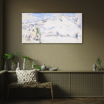 Foto op glas Berglandschap in pasteltinten