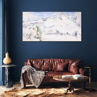 Foto op glas Berglandschap in pasteltinten