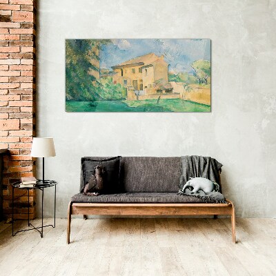 Foto op glas Een vredig landelijk landschap