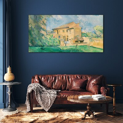 Foto op glas Een vredig landelijk landschap