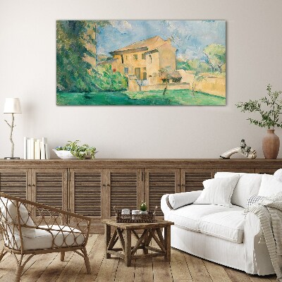 Foto op glas Een vredig landelijk landschap