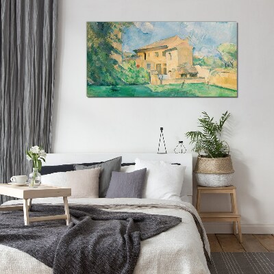 Foto op glas Een vredig landelijk landschap