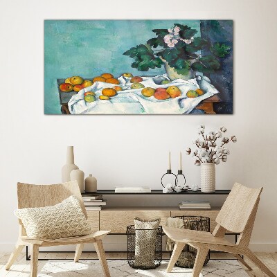 Glas foto Fruittafel met vaas