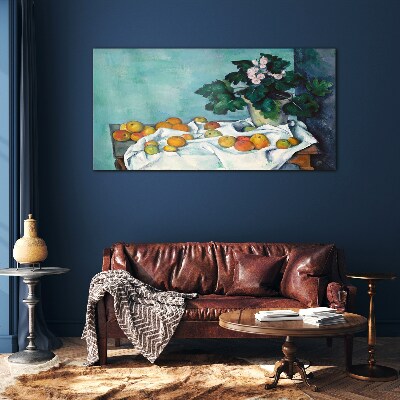 Glas foto Fruittafel met vaas