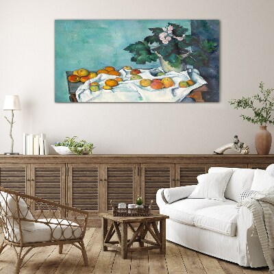 Glas foto Fruittafel met vaas