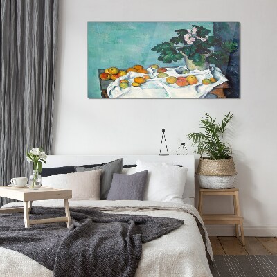 Glas foto Fruittafel met vaas