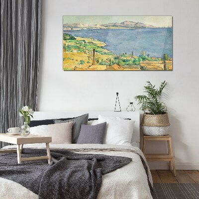 Glas foto Uitzicht op zee en landschap