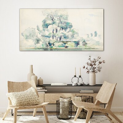 Schilderij op glas Een vredig landschap in pasteltinten