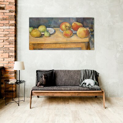 Foto op glas Fruit op tafel