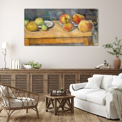 Foto op glas Fruit op tafel