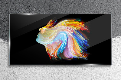 Glas foto Een kleurrijk silhouet in beweging