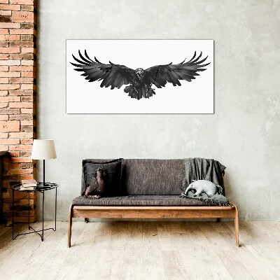 Schilderij op glas Zwarte adelaar in vlucht