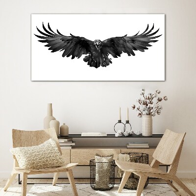 Schilderij op glas Zwarte adelaar in vlucht