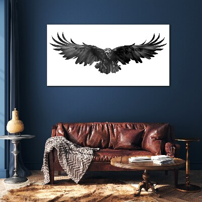 Schilderij op glas Zwarte adelaar in vlucht