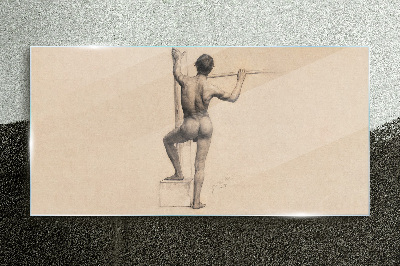 Schilderij op glas Figuur van een man met een speer