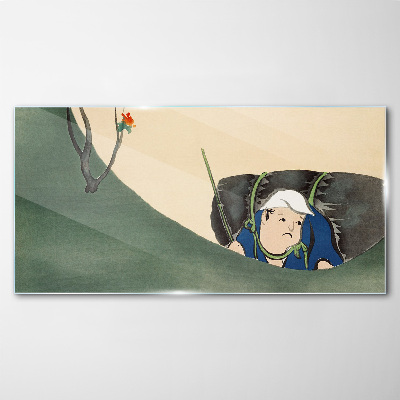 Schilderij op glas Verloren in het groen