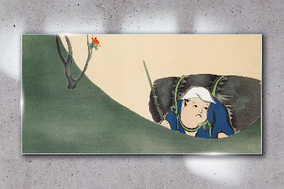 Schilderij op glas Verloren in het groen